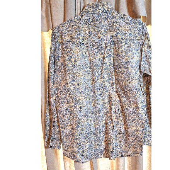 Rafter C Paisley Pearl Snap Mens Western Cowboy Collection Shirt Size M - Picture 5 of 9